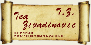 Tea Živadinović vizit kartica